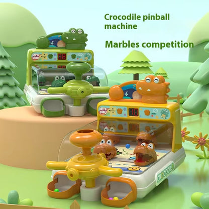 Cartoon Crocodile Table Games Pinball Shooting Machine Toys for Kids Dinosaur Themed Score Shooting Target Game with Light Music