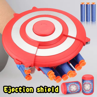 Soft Bullets Launcher Children Deformation Toy Wrist Launcher Shield Shooting Toy Safety Battle Sucker Toy Gun