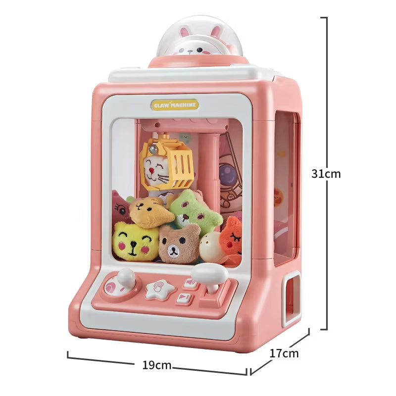 Kids DIY Electric Claw Machine Girl Grab Mini Doll Clip Gashapon Music Crane Game Children Toy