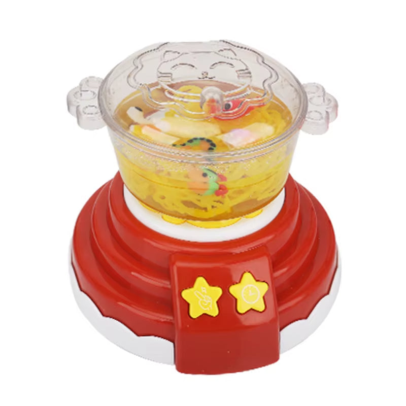 Hot Pot Cooking Toys Kitchen Playset DIY Hot Pot Machine Toys Pretend Bubble Sound Light Educational Toy for Girls