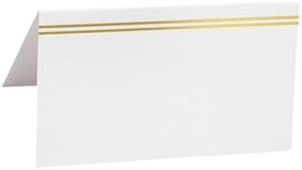 EVASTER Place Cards with Gold Foil Border Pack of 100