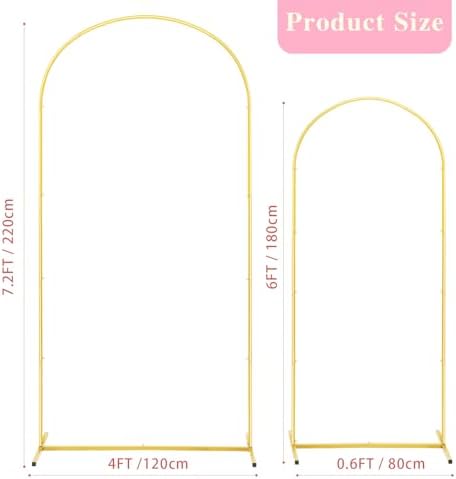 6FT Gold Metal Wedding Arch Backdrop Stand