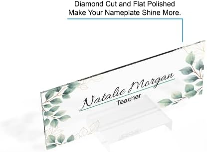 Custom Desk Name Plate - Glass-Like Acrylic Office Sign by ARTSWAVE