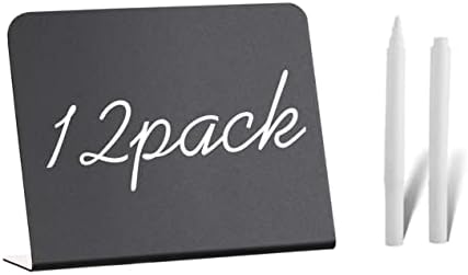 12 Pack Mini Chalkboard Signs 4x3 for Food Party Wedding Bakery