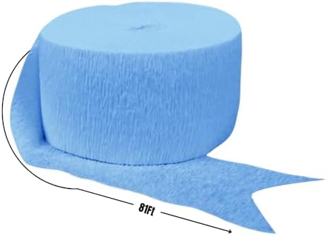 Baby Blue Crepe Paper Roll 81 Feet 1 Count
