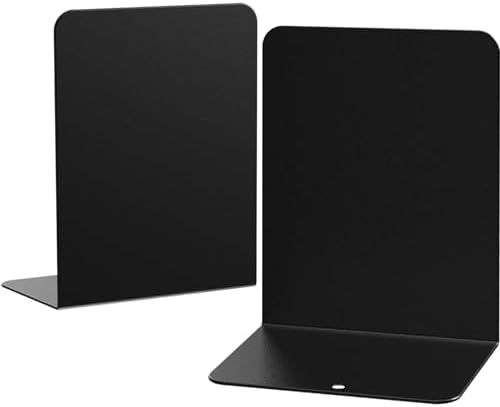 2 Pieces Metal Bookends for Shelves and Desk