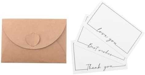 15PCS Kraft Mini Envelope Gift Card Holder with Heart Clasp