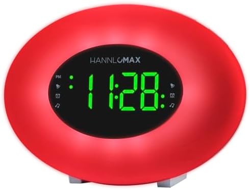 HANNLOMAX HX-162CR Clock Radio with RGB Light and Dual Alarm