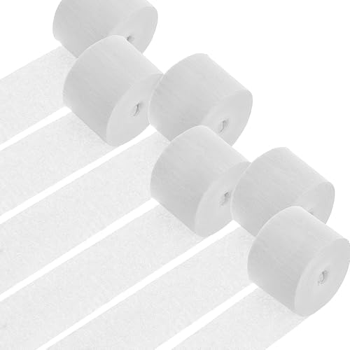 Cobee Crepe Paper Streamers 6 Rolls White