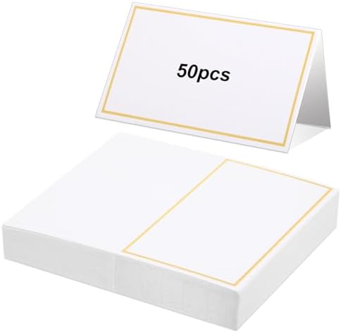 50 Pcs Gold Foil Border Table Cards for Events