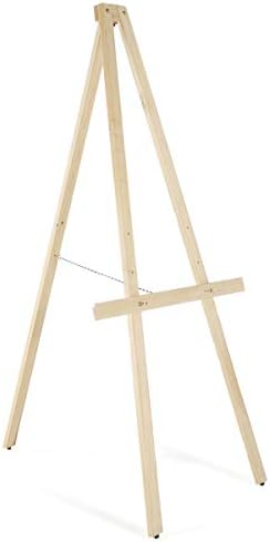 MT Displays Natural Wood Rustic Art Easel Adjustable Height Stand