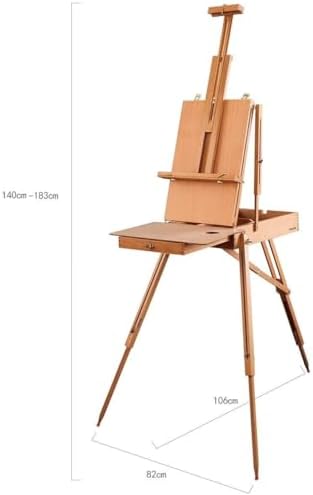 Portable Wooden Art Easel with Adjustable Height and Angle