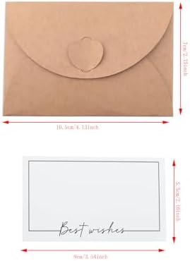 15PCS Kraft Mini Envelope Gift Card Holder with Heart Clasp