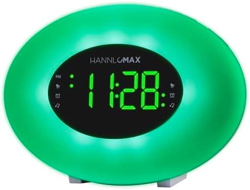 HANNLOMAX HX-162CR Clock Radio with RGB Light and Dual Alarm