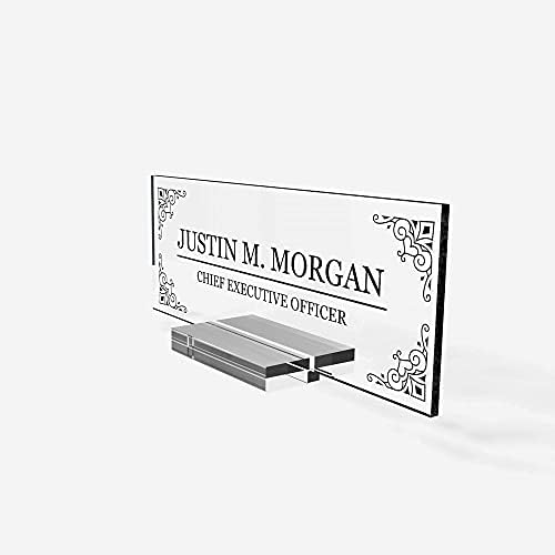 Personalized Desk Nameplate - Acrylic Office Decor 8x3 Inch