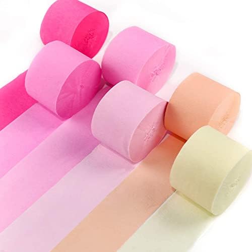 PartyWoo Crepe Paper Streamers 6 Rolls 492 Feet Pack