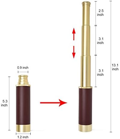 Pirate Monocular Telescope for Kids Adults 25x30 Zoom Portable Spyglass