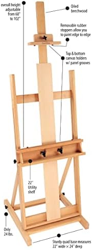 Creative Mark Carolina Wooden H-Frame Artist Studio Floor Easel