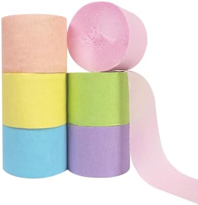 Crepe Paper Streamers 6 Rolls Pastel Rainbow