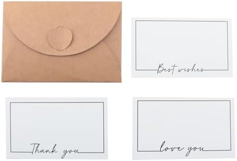 15PCS Kraft Mini Envelope Gift Card Holder with Heart Clasp