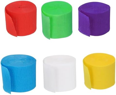 YYaaloa Crepe Paper Streamers 6 Rolls 492ft Rainbow
