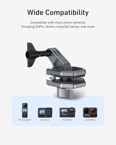 TELESIN Motorcycle Windshield Clip Camera Mount