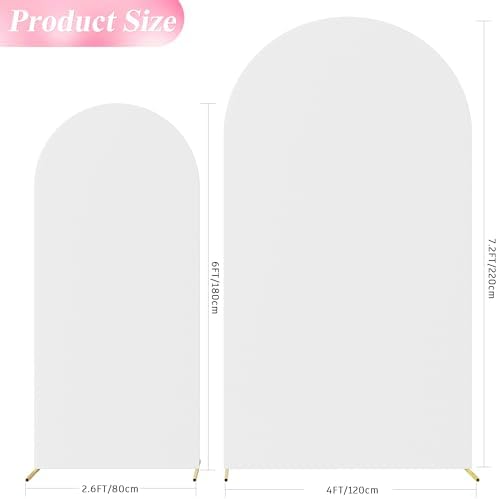 Wokceer 2 Piece White Spandex Arch Cover for Weddings and Parties