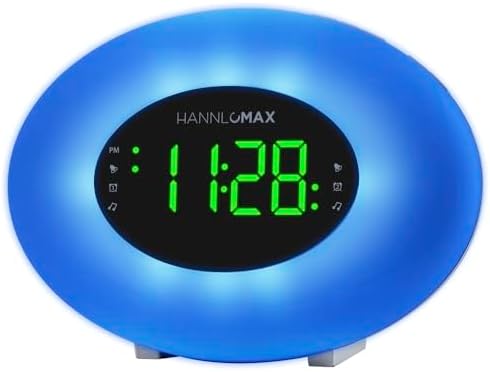 HANNLOMAX HX-162CR Clock Radio with RGB Light and Dual Alarm