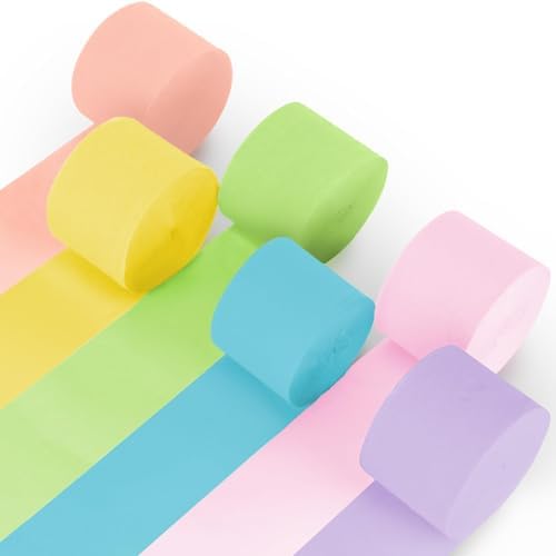 Party Crepe Paper Streamers 6 Rolls 492ft Decorations