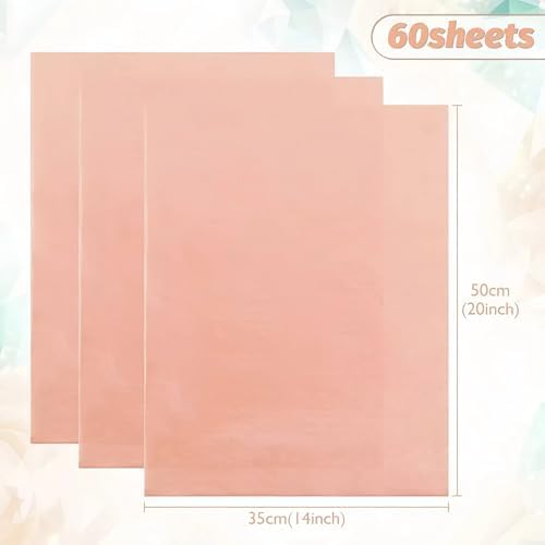 Naler 60 Sheet Champagne Tissue Paper Rose Gold for Gift Wrapping