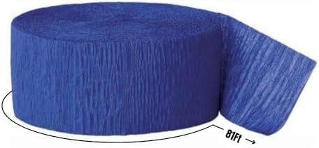 Bright Royal Blue Crepe Paper Roll - 81 1 Count