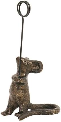 Creative Co-op DA6227-1 Cast Iron Card Holder Brown
