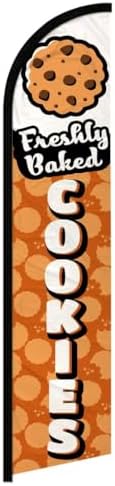 Fresh Baked Cookies Windless Banner Flag - Tall Bright Visibility for Business