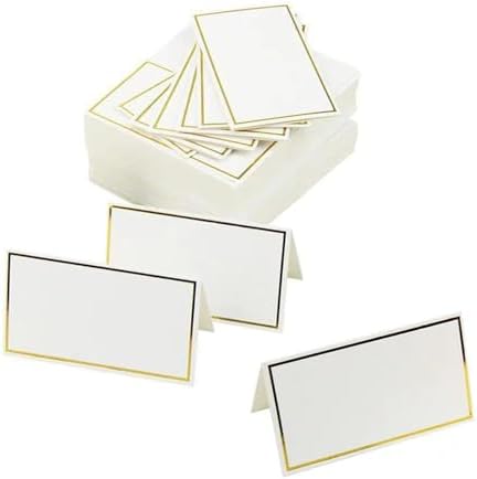 50Pcs Gold Foil Wedding Place Cards with Tent Design