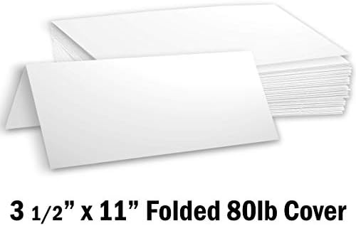 Hamilco Tent Cards 35x11 Folded Card Stock - 100 Pack