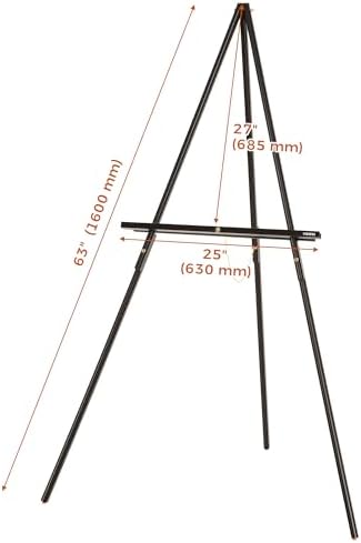 VISWIN 63 Inch Wooden Easel Stand for Display and Painting - Black