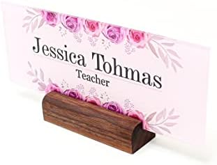 Classy Executive Pink Desk Name Plate with Custom Text