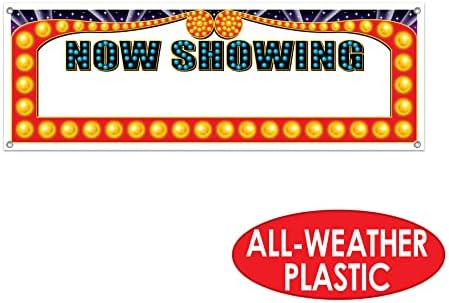 Now Showing Blank Sign Banner for Parties 1 Count