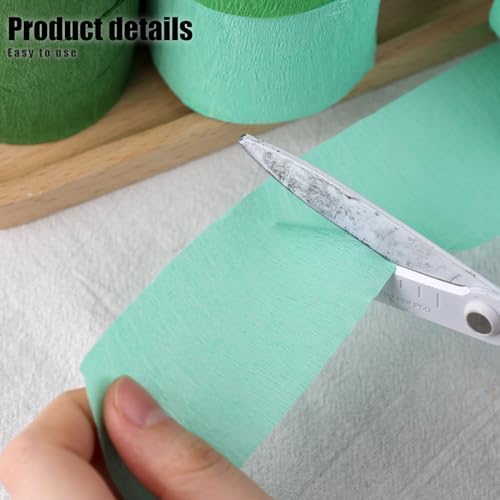 Koogel 12 Rolls Green and White Crepe Paper Streamers
