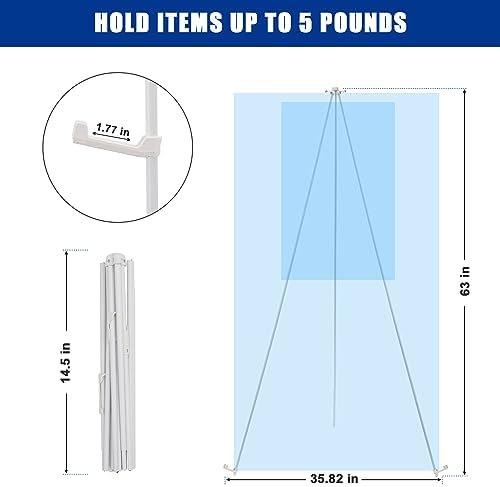 63 Portable Metal Easel Stand - White