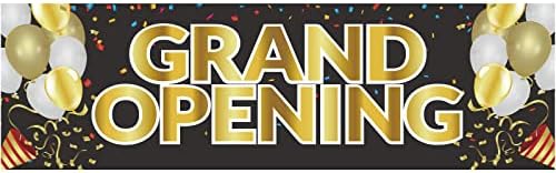 Grand Opening Banner 3x10 ft Oxford Cloth Sign and Hanging Rope