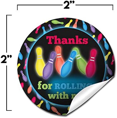 Cosmic Glow Bowling Sticker Labels for Kids