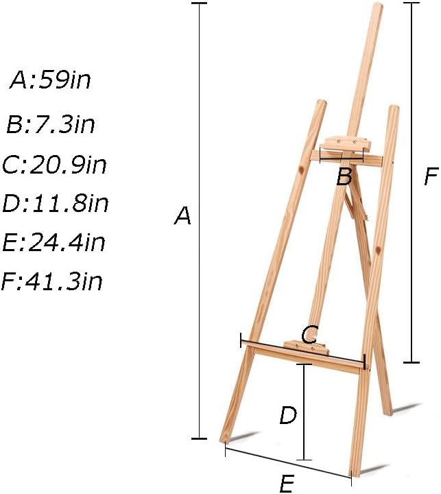 Adjustable Wooden Easel for Art and Display