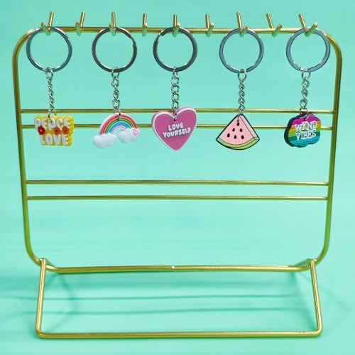 Gibleitz 30 50 100 200pcs Mixed Keychains Classroom Rewards Keyrings