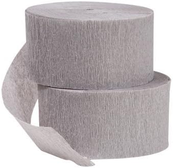 2 Rolls Gray Crepe Paper Streamers 145 Feet Total