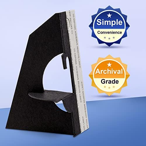 Lineco Self Stick Cardboard Easel Back 3 Inch Single Wing 25 Pack Black
