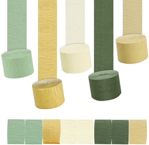 BEISHIDA 8 Rolls Crepe Paper Streamers 656ft Pack