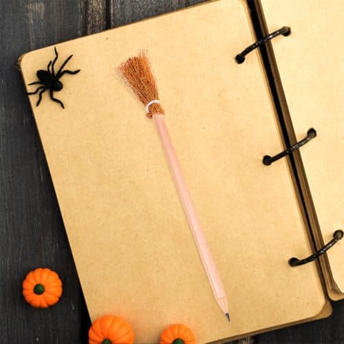 12 Pcs Witch Broom Pencils Halloween Party Favors