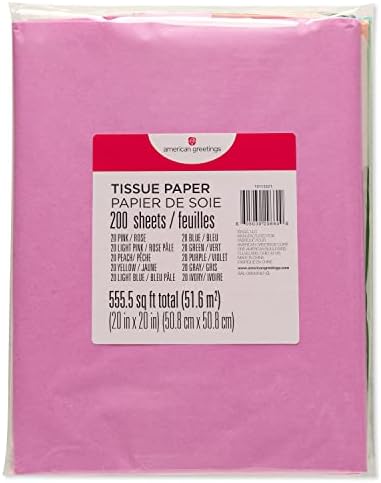 American Greetings 200 Sheets 20x20 Inch Pastel Tissue Paper for All Occasions