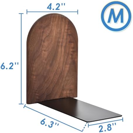 Sturdy Wooden Bookends with Non-Slip Base - 1 Pair